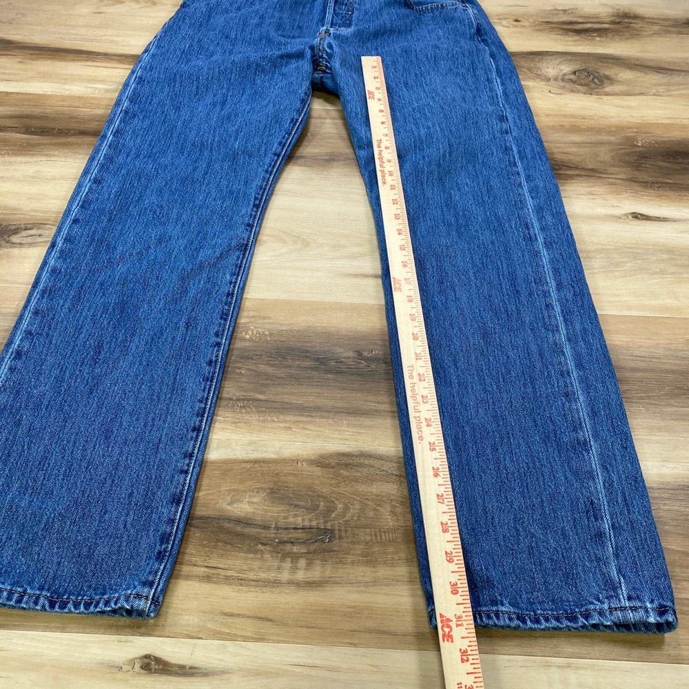 Levi's 501 Jeans 35x32 Mens Original Straight Fit Blue Denim Pants - Picture 8 of 10